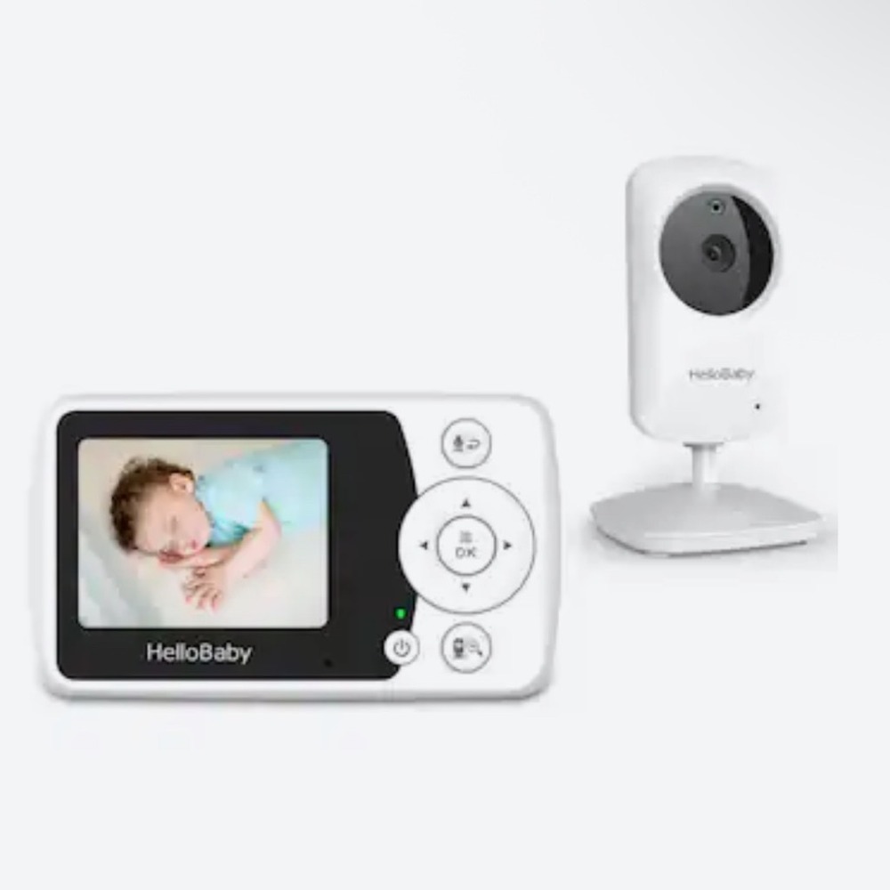 HelloBaby HB31 Video Baby Monitor 2.4in LCD Night Vision 1000ft Range White